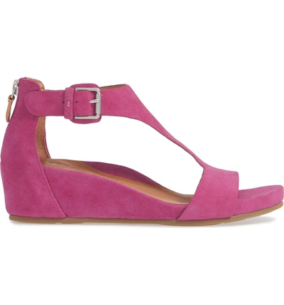 Shop Gentle Souls Gisele Wedge Sandal In Magenta Suede