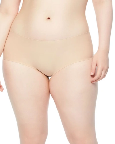 Shop Chantelle Plus Size Soft Stretch Hipster Briefs In Black