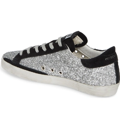 Shop Golden Goose Superstar Glitter Sneaker In Silver/ Black