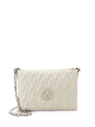 Shop Valentino By Mario Valentino Leather Shoulder Bag In Milk