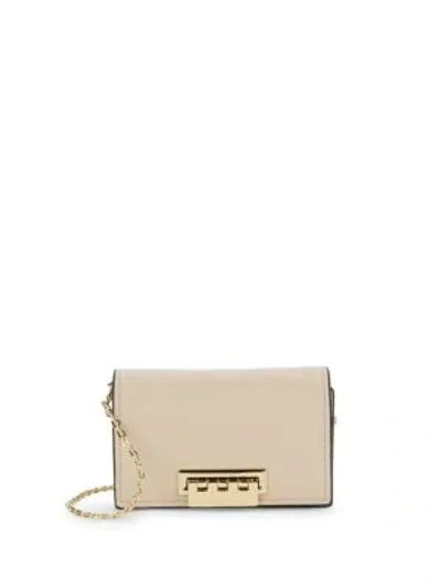 Shop Zac Zac Posen Earthette Leather Card Case With Chain In Natural