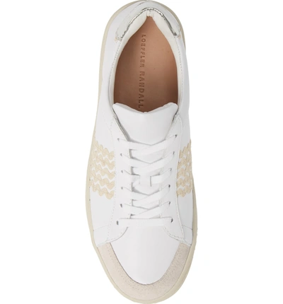 Shop Loeffler Randall Elliot Rickrack Sneaker In White/ Natural