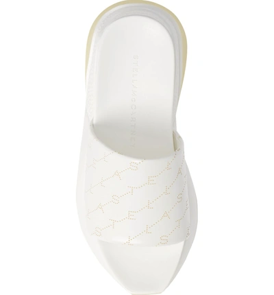 Shop Stella Mccartney Logo Platform Slide Sandal In White