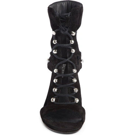 Shop Balmain Jody Lace-up Sandal In Black