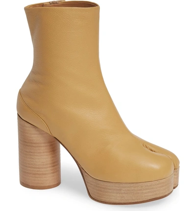 Shop Maison Margiela Tabi Platform Boot In Beige