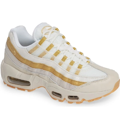 Shop Nike Air Max 95 Running Shoe In Sand/ Metallic Gold- White
