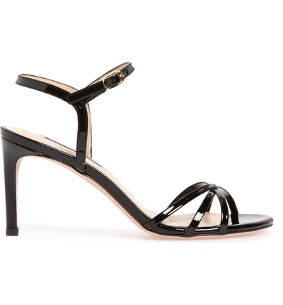 Shop Stuart Weitzman Starla Quarter Strap Sandal In Black Patent