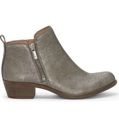 Shop Lucky Brand Basel Bootie In Pewter Suede