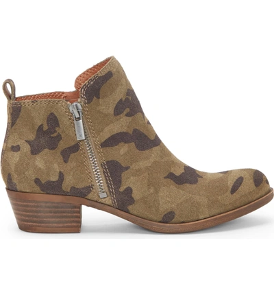 Shop Lucky Brand Basel Bootie In Camo Suede