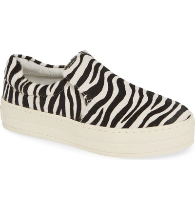 Shop Jslides Harry Slip-on Sneaker In Zebra Calf Hair