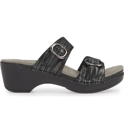 Shop Dansko 'sophie' Sandal In Black Metallic Leather