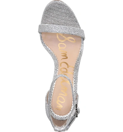 Shop Sam Edelman 'patti' Ankle Strap Sandal In Soft Silver Fabric