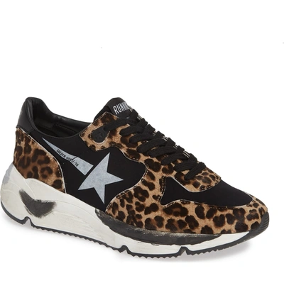 Shop Golden Goose Running Sole Genuine Calf Hair Sneaker In Leopard/ White