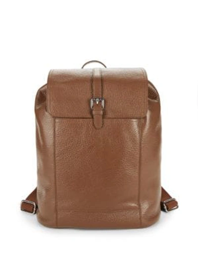 Shop Cole Haan Flap Leather Backpack In Woodbury