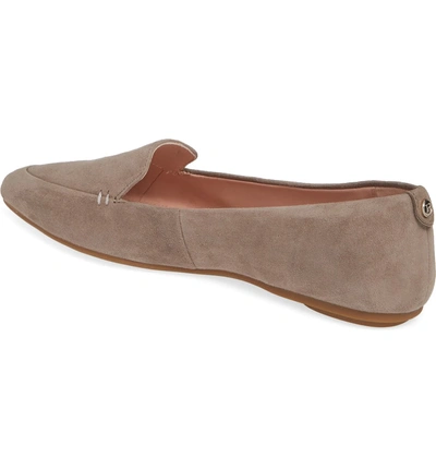 Shop Taryn Rose Faye Pointy Toe Loafer In Clay Suede