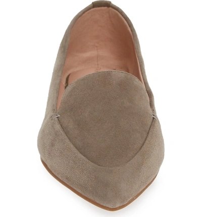 Shop Taryn Rose Faye Pointy Toe Loafer In Clay Suede