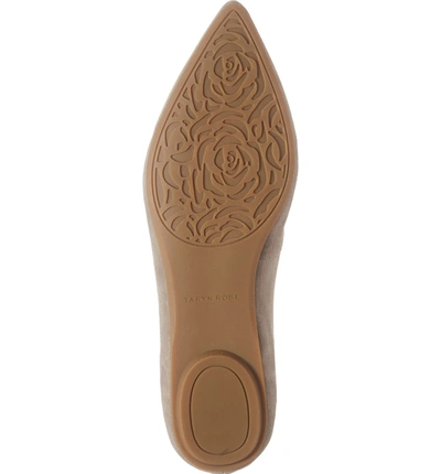 Shop Taryn Rose Faye Pointy Toe Loafer In Clay Suede