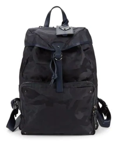 Shop Valentino Camouflage-print Backpack In Marine