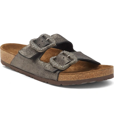 Shop Marc Jacobs Redux Grunge Slide Sandal In Metallic Silver