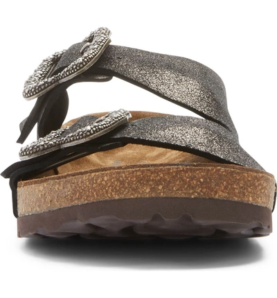 Shop Marc Jacobs Redux Grunge Slide Sandal In Metallic Silver