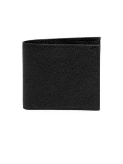 Shop Thom Browne Pebble-grain Leather Bi-fold Wallet In Black