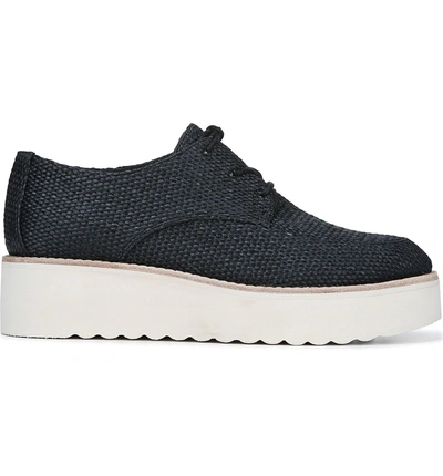 Shop Vince Zina Woven Platform Derby In Black Woven Raffia Fabric