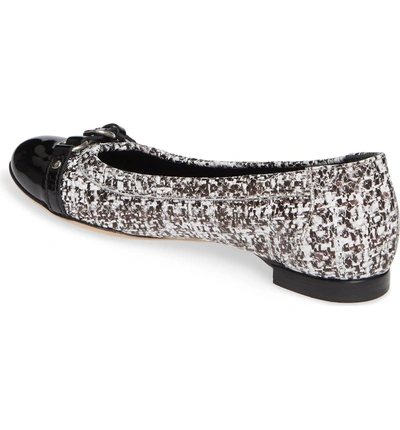 Shop Agl Attilio Giusti Leombruni Cap Toe Ballet Flat In Black Tweed