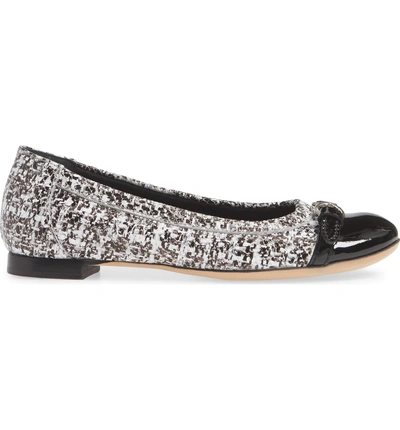 Shop Agl Attilio Giusti Leombruni Cap Toe Ballet Flat In Black Tweed