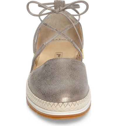 Shop Paul Green Marcey Espadrille In Metallic Smoke Leather