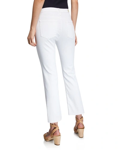 Shop Ag The Jodi Crop Flare-leg Jeans With Raw Hem In White