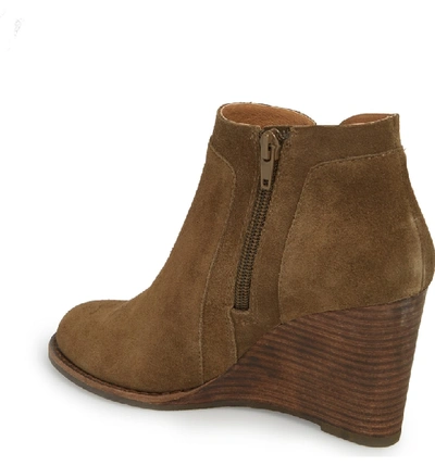 Lucky Brand Yabba Wedge Bootie In Olive Suede | ModeSens