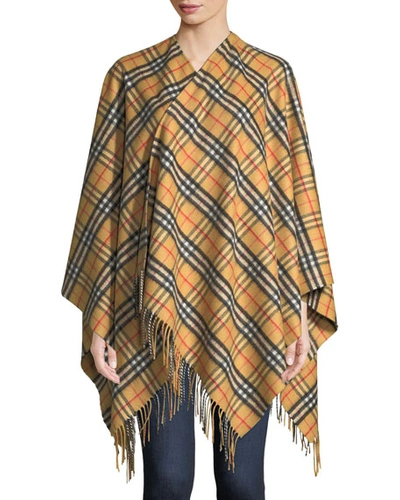 Burberry Vintage Check Lightweight Wool Silk Scarf In Antique Yellow |  ModeSens