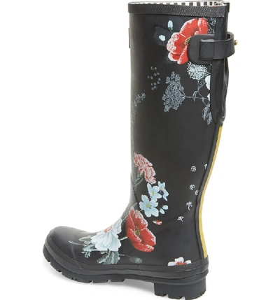 Shop Joules 'welly' Print Rain Boot In Black/ Black Floral