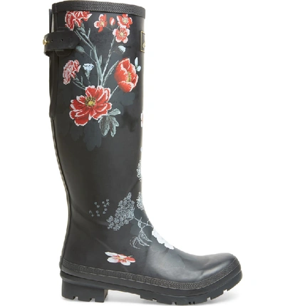 Shop Joules 'welly' Print Rain Boot In Black/ Black Floral