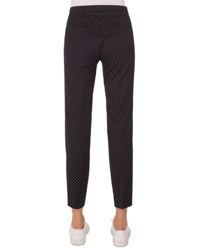 Shop Akris Punto Franca Polka-dot Stretch Polka-dot Pants In Black Pattern