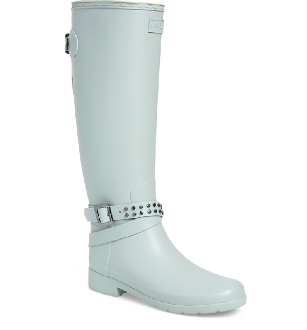 refined adjustable back knee high waterproof rain boot