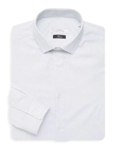 Shop Versace Diamond Print Dress Shirt In White