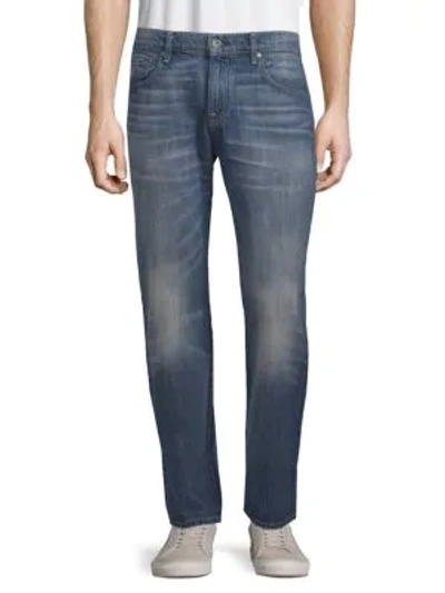 Shop 7 For All Mankind Cotton Straight-leg Jeans In Blue