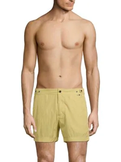 Shop Dan Ward Flat-front Swim Shorts In Yellow