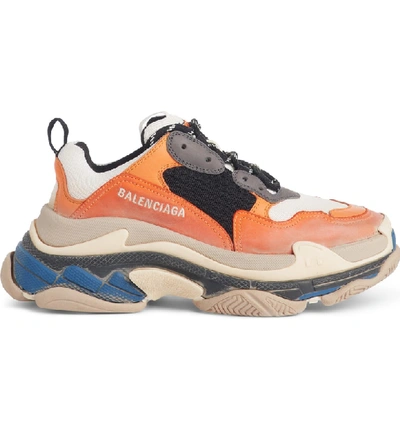 Shop Balenciaga Triple S Sneaker In Orange/ Grey/ Black