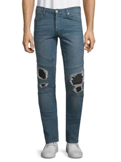 Shop Dtla Brand Jeans Moto Skinny Jeans In Blue