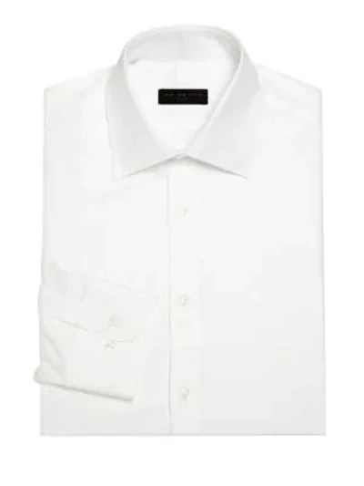 Shop Ike Behar Textured Cotton Dress Shirt In White