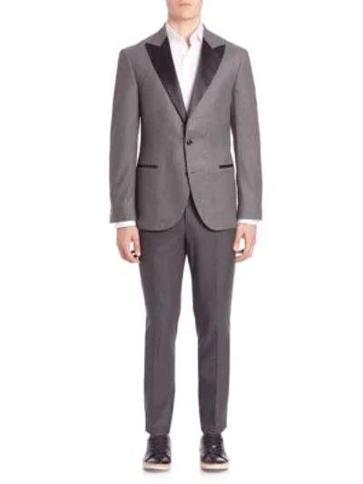 Shop Brunello Cucinelli Wool-silk Blend Suit In Anthracite