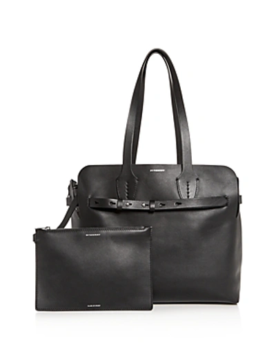 Shop Burberry Medium Soft Leather Belt Bag In Black