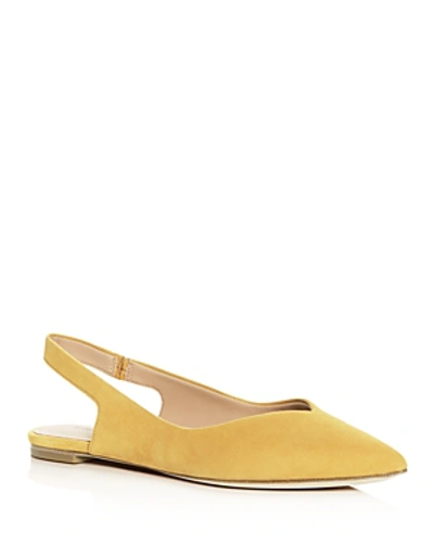 Shop Sigerson Morrison Women's Sunshine Slingback Pointed-toe Flats In Yellow Suede