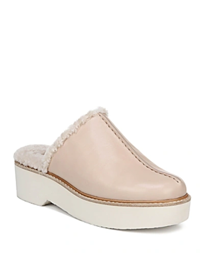 Shop Vince Women's Adler-2 Shearling Mules In Putty