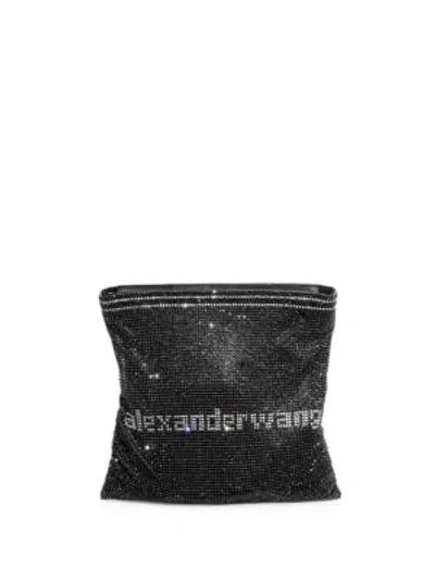 Shop Alexander Wang Wangloc Rhinestone Pouch In Black