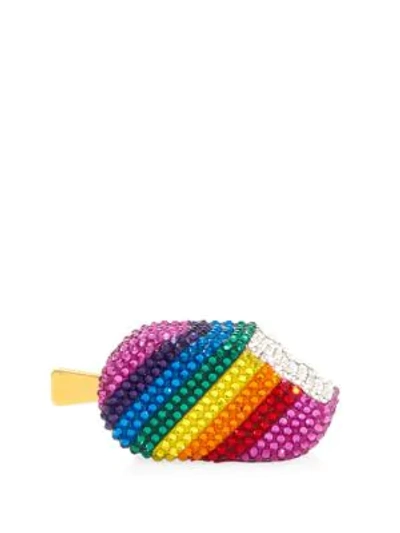 Shop Judith Leiber Women's Rainbow Popsicle Crystal Pillbox In Neutral