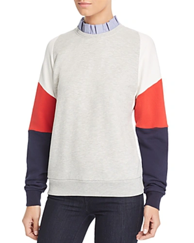 Shop Scotch & Soda Color-block Sweatshirt In Gray