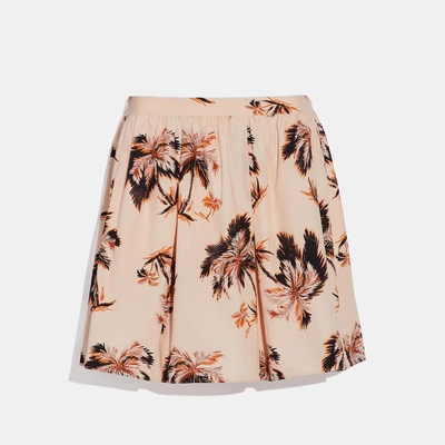 Shop Coach Palm Tree Print Mini Skirt In Orange